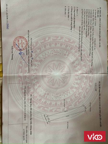 Bán lô đất Thôn Tây, Thuỷ Triều, Thuỷ Nguyên, Hải Phòng.