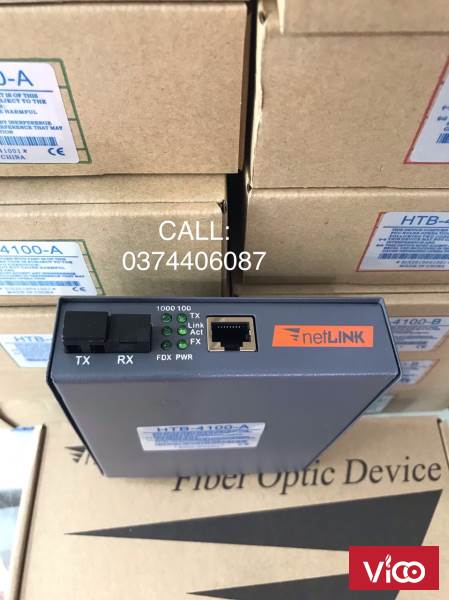 Bộ chuyển đổi quang điện Gigabit 10/100/1000M (1 sợi quang) Converter Netlink HTB4100AB