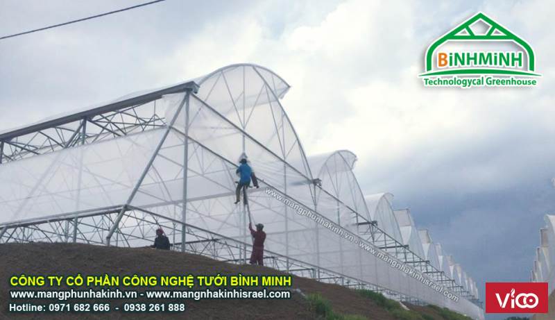 Màng nhà kính Israel 5 lớp, nhà màng Politiv Israel,mô hình nhà kính nông nghiệp