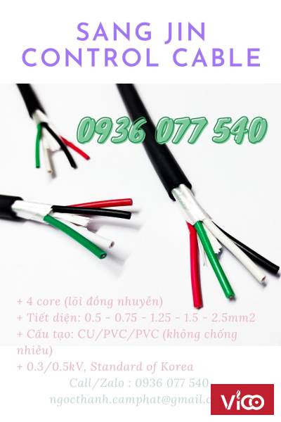 Cáp điều khiển 4C x 0.5 MM2 Cáp Sangjin CU/PVC/PVC