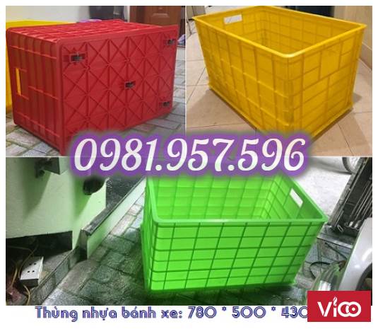 Thùng nhựa bánh xe, thùng nhựa đặc kéo hàng, thùng nhựa 5 bánh