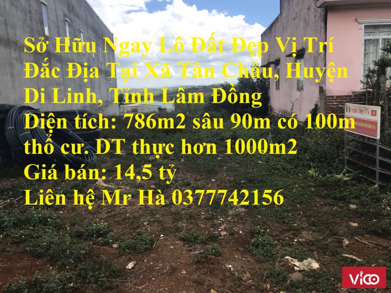 Sở Hữu Ngay Lô Đất Đẹp Vị Trí Đắc Địa Tại Xã Tân Châu, Huyện Di Linh, Tỉnh Lâm Đồng