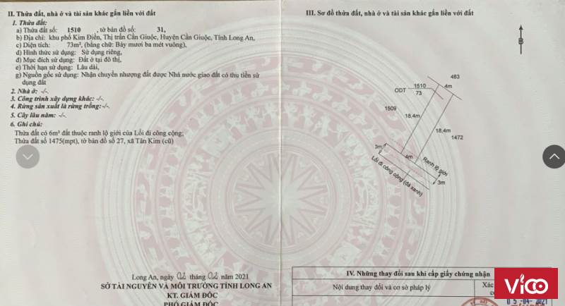 Cần bán lô đất vị trí đẹp tại Thị trấn Cần Giuộc, Long An, giá tốt