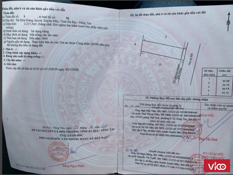 Cần bán 2 Lô Đất Xuyên Mộc, Bà Rịa Vũng Tàu