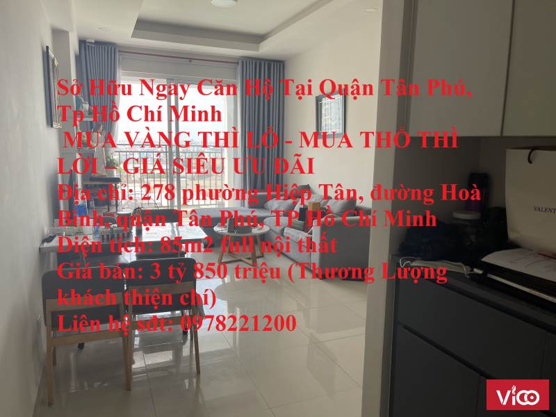 Sở Hữu Ngay Căn Hộ Tại Quận Tân Phú, Tp Hồ Chí Minh