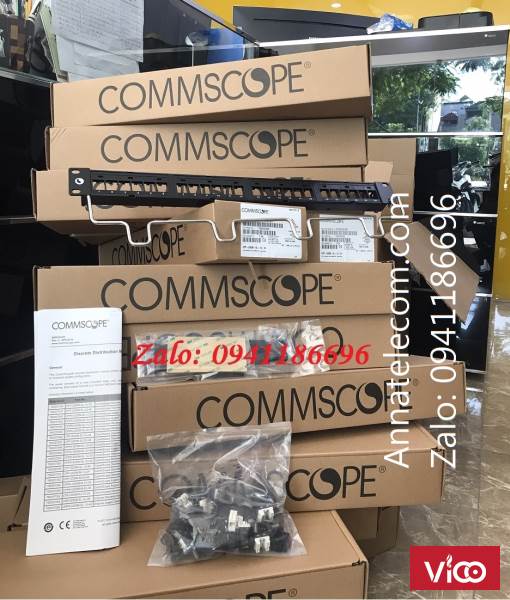 Thanh đấu nối patch panel 24 cổng cat6 UTP,1U mã 760237040 913750552 commscope