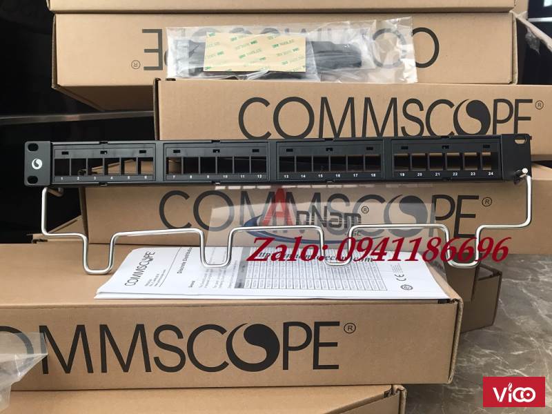 Phân phối Thanh đấu nối patch panel 24 cổng cat5e/ Cat6 UTP,1U mã 760237040 commscope