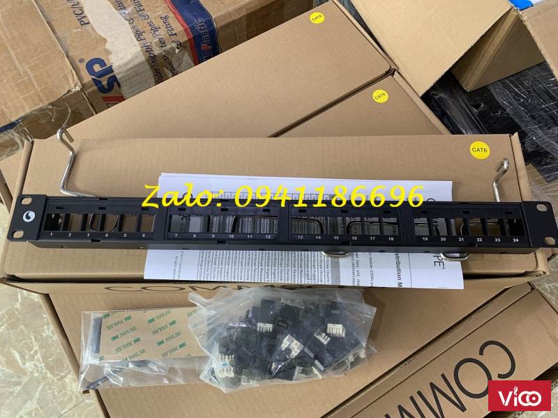 Phân phối Thanh đấu nối patch panel 24 cổng cat5e/ Cat6 UTP,1U mã 760237040 commscope