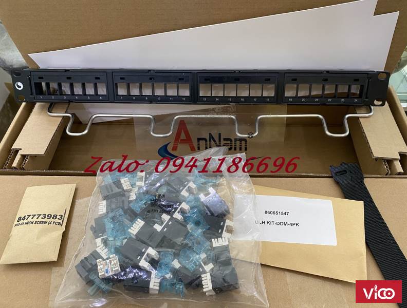 Phân phối Thanh đấu nối patch panel 24 cổng cat5e/ Cat6 UTP,1U mã 760237040 commscope