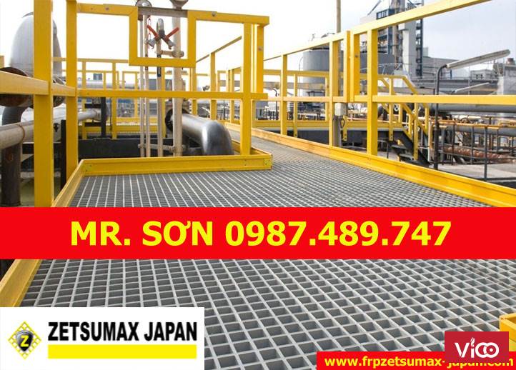 Tấm sàn frp grating, tấm sàn cốt sợi thủy tinh, kháng hóa chất Mới 100%.