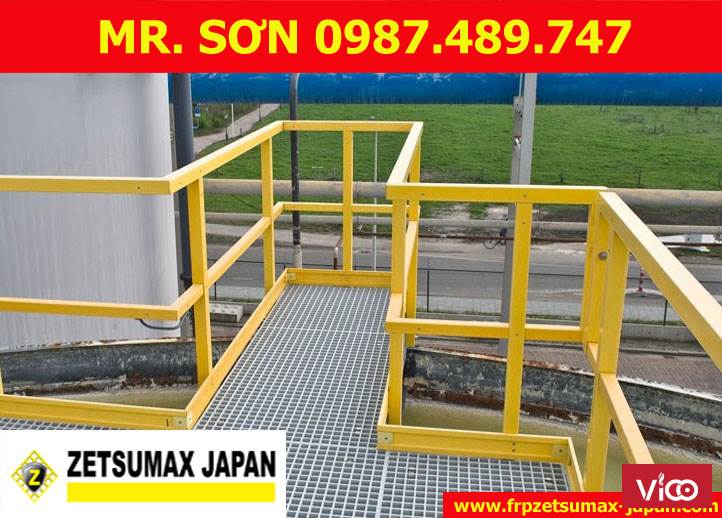 Tấm sàn frp grating, tấm sàn cốt sợi thủy tinh, kháng hóa chất Mới 100%.