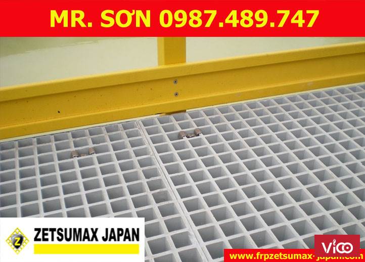 Tấm sàn frp grating, tấm sàn cốt sợi thủy tinh, kháng hóa chất Mới 100%.