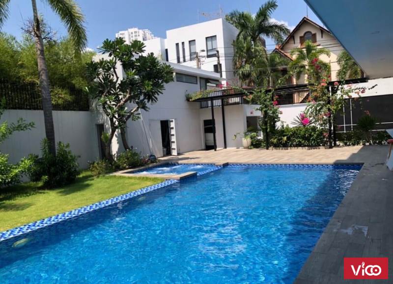 Bán Biệt Thự MT đường số, F Thảo Điền, DT 18x20m, 3 T Hồ bơi, 138 tỷ