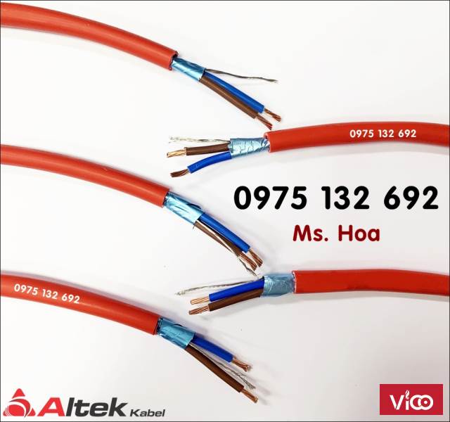 Cáp xoắn chống cháy, cáp tín hiệu chậm cháy 2x1x2.5 Altek Kabel