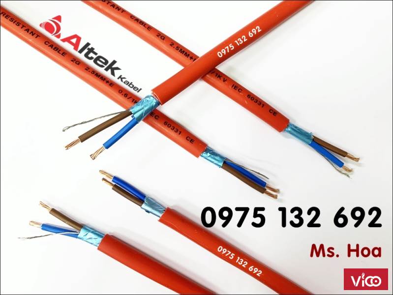 Cáp xoắn chậm cháy 2x1.5, cáp tín hiệu chống cháy 2x1.5
