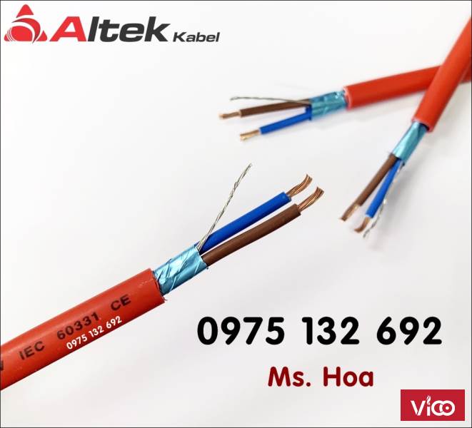 Cáp xoắn chậm cháy 2x1.5, cáp tín hiệu chống cháy 2x1.5