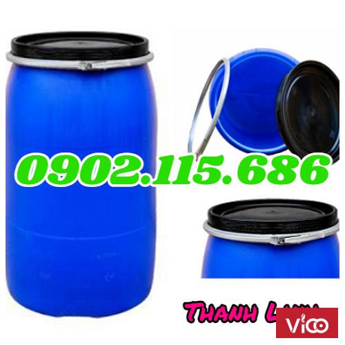 Thùng phuy nhựa nắp hở, phuy nhựa nắp hở 220 lít,