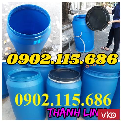 Thùng phuy nhựa nắp hở, phuy nhựa nắp hở 220 lít,