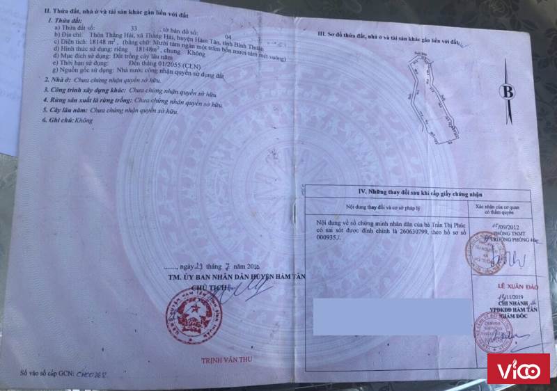 CẦN BÁN NHANH LÔ ĐẤT GIÁP KCN THẮNG HẢI HÀM TÂN