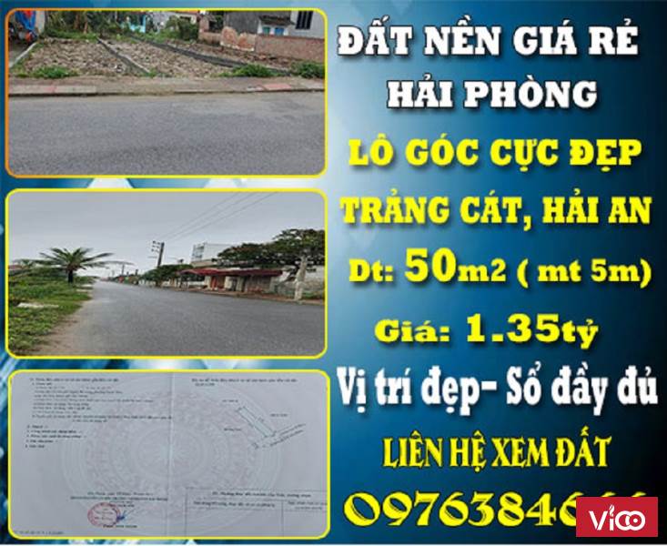 BÁN LÔ GÓC CỰC ĐẸP TẠI TRẢNG CÁT, HẢI AN GIÁ RẺ NHẤT KHU VỰC