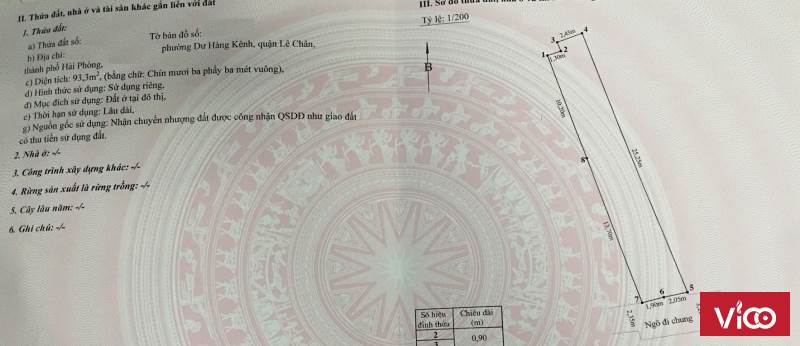 Bán nhà cấp 4 ngõ Ô tô ngõ 202 Miếu Hai Xã , Dư Hàng Kênh, Lê Chân, Hải Phòng ( Thông ra hồ Lâm