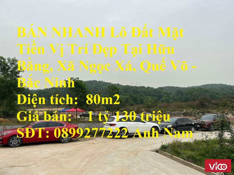 BÁN NHANH Lô Đất Mặt Tiền Vị Trí Đẹp Tại Hữu Bằng, Xã Ngọc Xá, Quế Võ Bắc Ninh