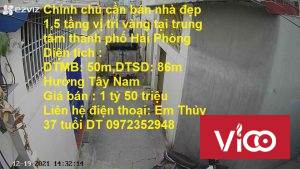 Chính chủ cần bán nhà đẹp 1,5 tầng vị trí vàng tại trung tâm thành phố Hải Phòng