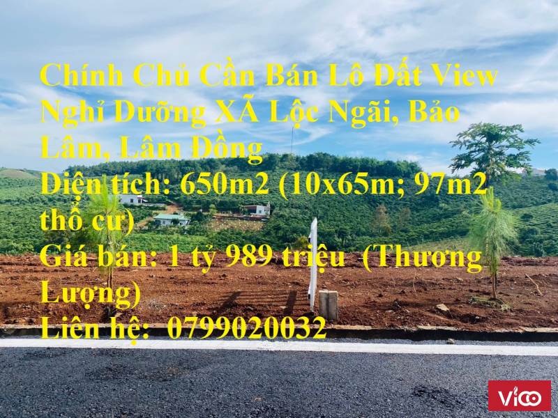 Chính Chủ Cần Bán Lô Đất View Nghỉ Dưỡng XÃ Lộc Ngãi, Bảo Lâm, Lâm Đồng