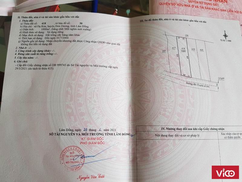 Bán đất nghỉ dưỡng view sông Đa Nhim 1000m2, sổ sẵn, quy hoạch thổ cư giá 2 tỷ350