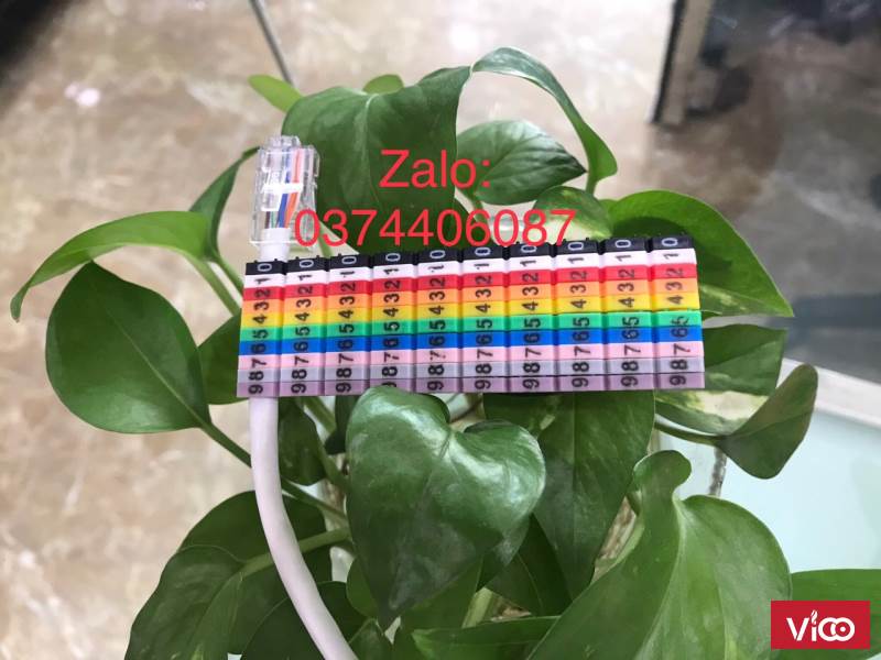 Đánh dấu dây mạng Cat5,cat6 số từ 09(bằng nhựa loại kẹp)