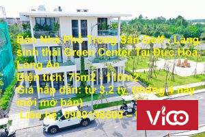 Bán Nhà Phố Trong Sân Golf Làng sinh thái Green Center Tại Đức Hòa, Long An