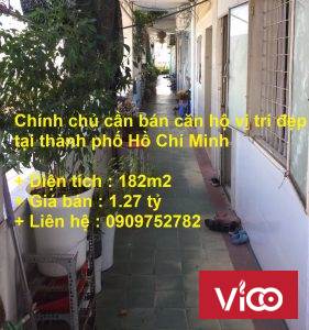 Chính chủ cần bán căn hộ vị trí đẹp tại thành phố Hồ Chí Minh