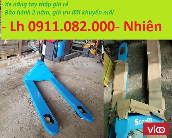 Nơi cung cấp xe nâng tay thấp 3 tấn giá rẻ tại vĩnh long xe nâng tay bánh PU lh 0911082000