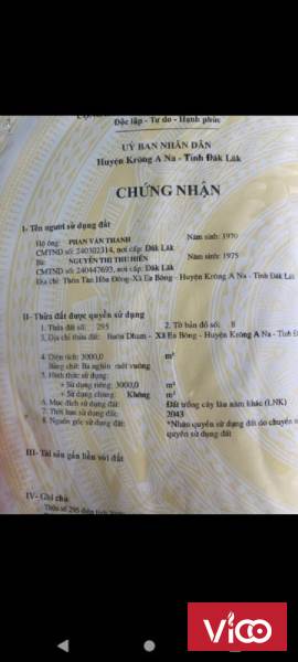Cần bán lô đất có sẵn bơ mít tại Ea Bông, KRông Ana, ĐăK Lăk, giá tốt