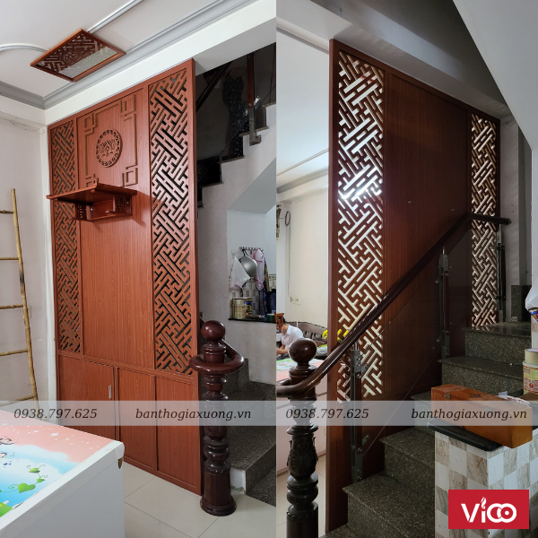 Mẫu vách ngăn phòng thờ đẹp, chất lượng
