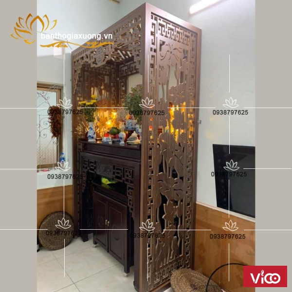 Mẫu vách ngăn phòng thờ đẹp, chất lượng