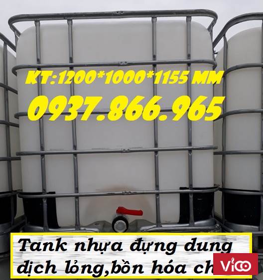 Bồn màu trắng nhựa 1000l có khung thép tại vĩnh phúc, tank nhựa mới, tank nhựa đựng thức phẩm