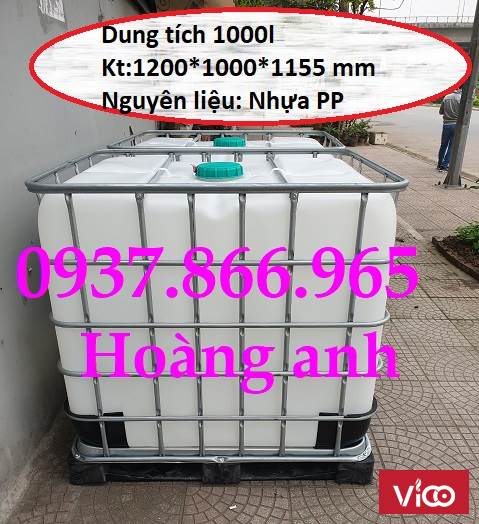 Bồn màu trắng nhựa 1000l có khung thép tại vĩnh phúc, tank nhựa mới, tank nhựa đựng thức phẩm