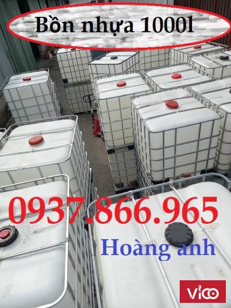 Bồn màu trắng nhựa 1000l có khung thép tại vĩnh phúc, tank nhựa mới, tank nhựa đựng thức phẩm