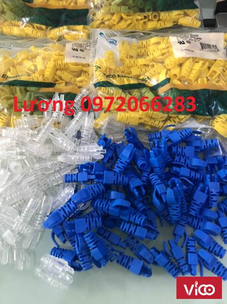 Đầu chụp mạng Cat6 màu xanh vàng trắng trong commscope
