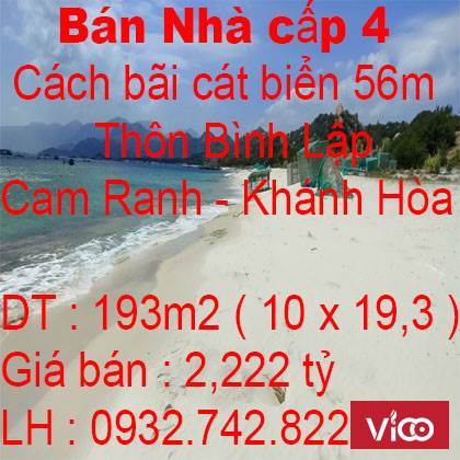 Bán Nhà cấp 4 , cách bãi cát biển 56m tại Bình Lập
