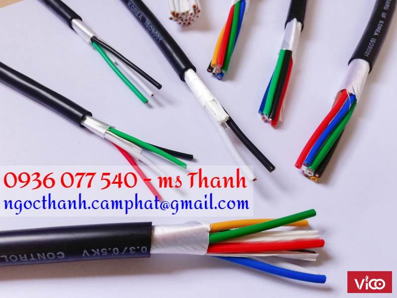 Cáp điều khiển 7C x 0.5 MM2 Cáp Sangjin 7 lõi RVV, không chống nhiễu