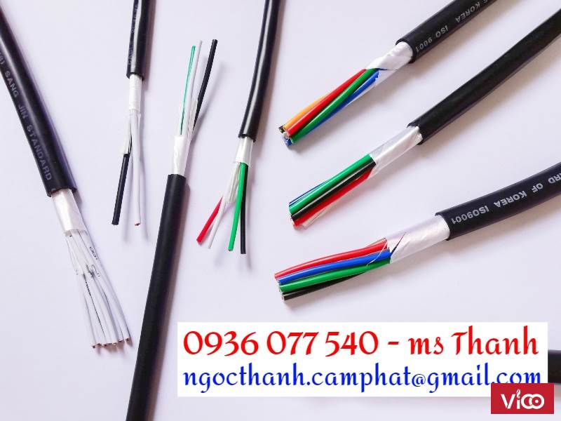 Cáp điều khiển 7C x 0.5 MM2 Cáp Sangjin 7 lõi RVV, không chống nhiễu