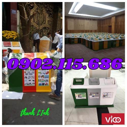 Thùng rác nhựa, thùng đựng rác 3 ngăn