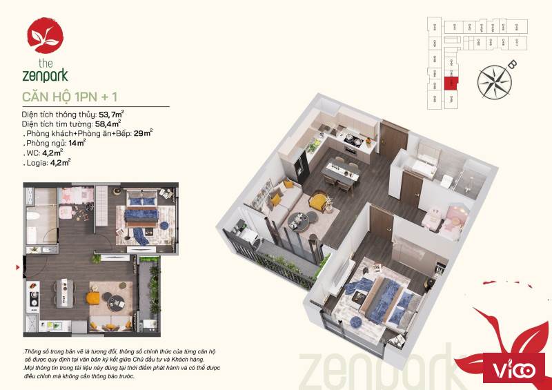 Chỉ với 480 triệu NHẬN NHÀ NGAY căn hộ FULL NỘI THẤT. The Zen Park Vinhomes Ocean Park