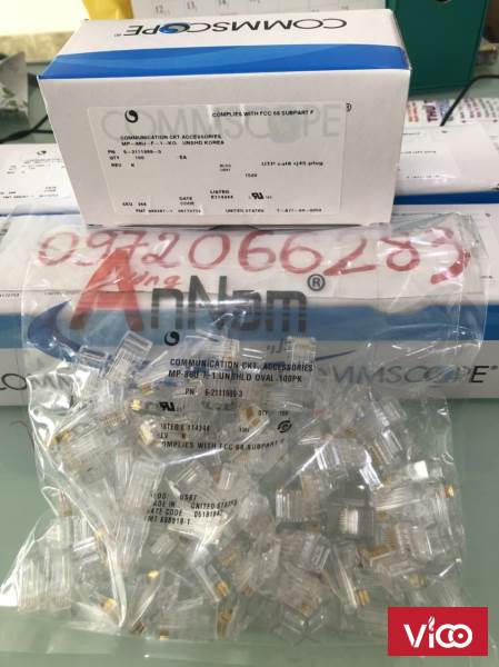 Đầu bấm hạt mạng cat6 COMMSCOPE PN 621119893 loại 1 mảnh