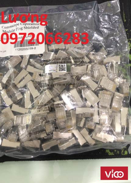Hạt Mạng Cat6 FTP Commscope chống nhiễu Shielded 8 Position Modular Plug mã 65695303