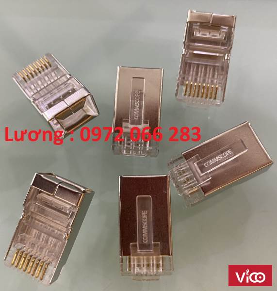 Hạt Mạng Cat6 FTP Commscope chống nhiễu Shielded 8 Position Modular Plug mã 65695303
