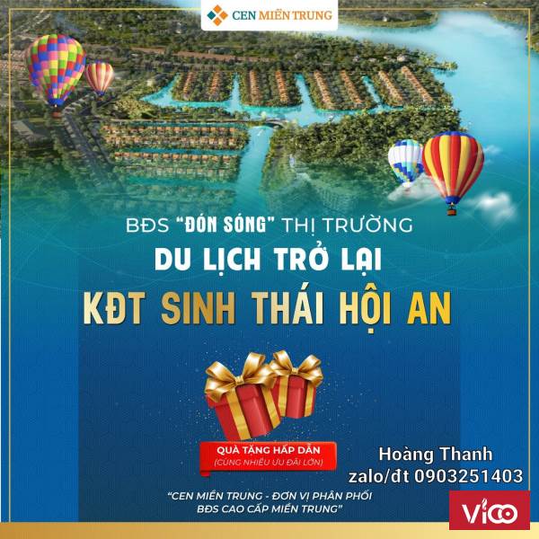 Dự án siêu đẹp cơ hội đầu tư sinh lời cao khu đô thị sinh thái Hội An