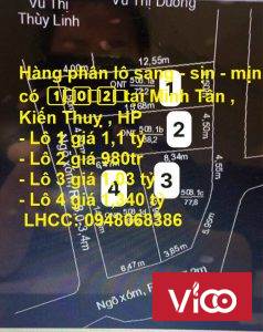 Hàng phân lô sang sịn mịn có 1 0 2 tại Minh Tân , Kiến Thuỵ , HP